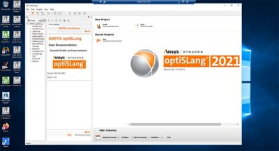 Figure 1 : Ansys optiSLang running on Ansys Cloud in a browser-interactive session