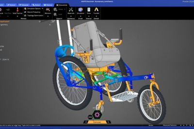 Avenchair all terrain wheelchair simulation using Ansys Discovery