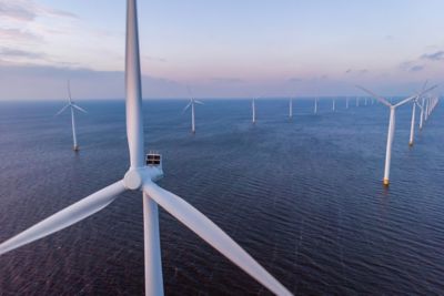 Windmills creating energy in water