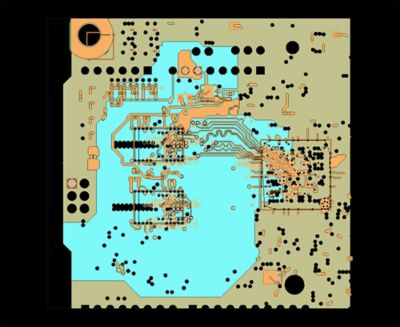 PCB test board with 44 ports analyzed on ANSYS Cloud with a 128 core HPC