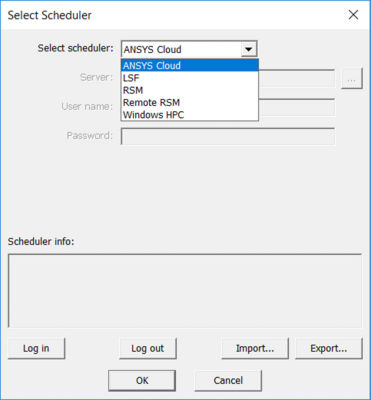 To launch to Ansys Cloud the user selects it from Ansys Electronics Desktop Select Scheduler menu.
