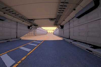 AV Simulation camera  tunnel scene