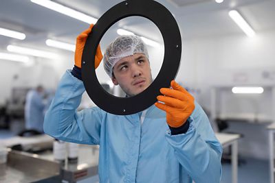 Vantablack® 310 substrate. Image courtesy of Surrey NanoSystems