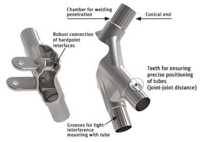 3D printed joint of an FSAE race car