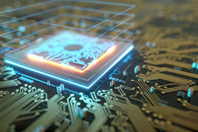 3D render CPU Technological background