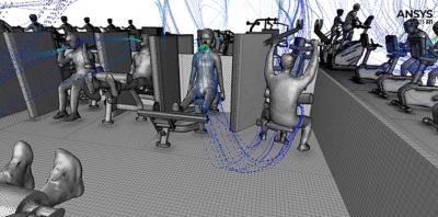 在COVID-19大流行期间，一个研究团队使用Ansys Fluent测试了荷兰一家健身中心的通风和空万博气清洁系统是否可以跟踪和减少气溶胶颗粒。