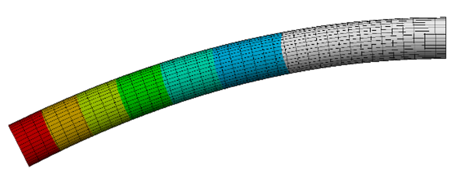 Example of pipe body deformed shape