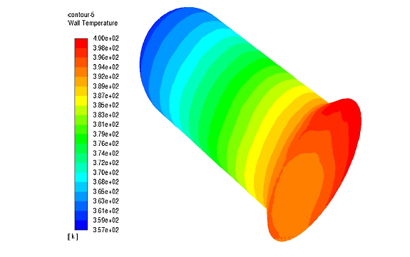 Bluff-body wall temperature distribution
