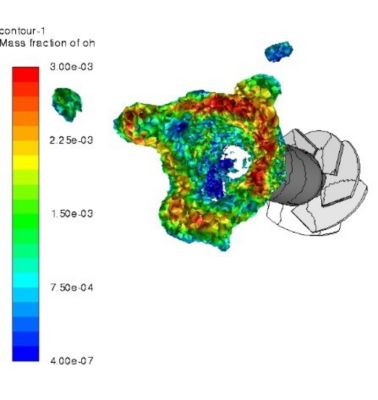 Instantaneous flame isosurface