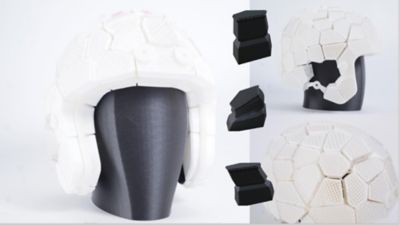 The KOLLIDE Helmet is comprised of 95 shock-absorbent pads.