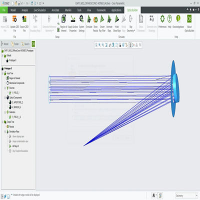 OpticsBuilder for Creo has been updated to support the non-sequential off-axis mirror component in OpticStudio.