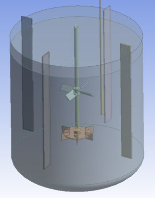 Simulation of a large syndical tank when configuring the mixing reactor 
