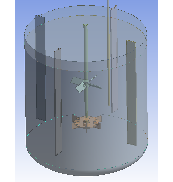 Simulation of a large syndical tank when configuring the mixing reactor 