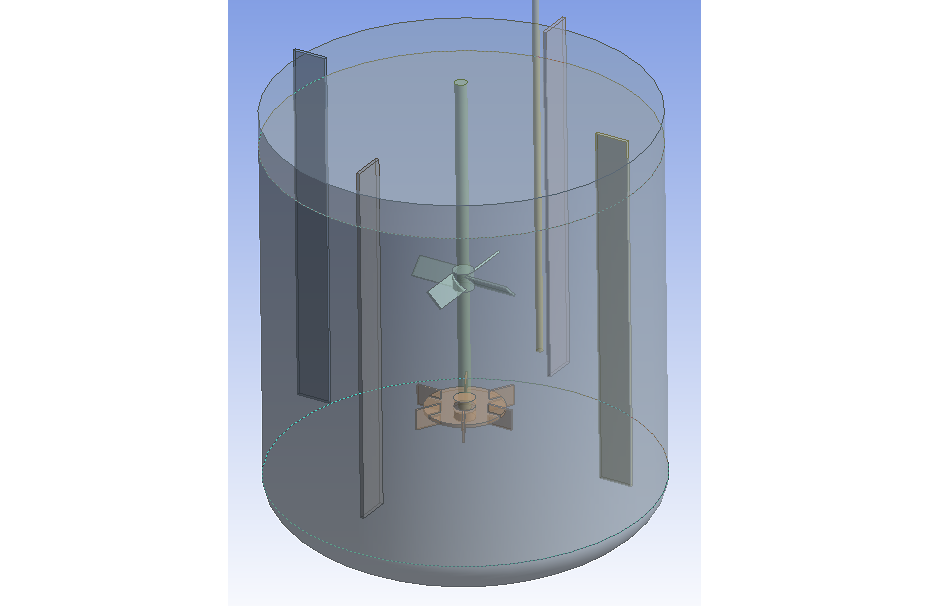 Simulation of a large syndical tank when configuring the mixing reactor 