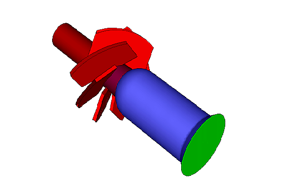 Six-vane swirler and bluff-body geometry