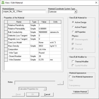 在Maxwell 2D和3D模拟中使用Litz Wire