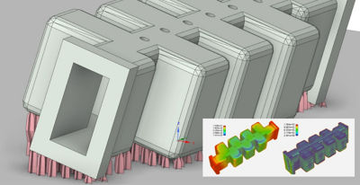 Simulated design build orientation and support structures using Ansys Additive Print