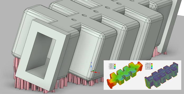 Simulated design build orientation and support structures using Ansys Additive Print