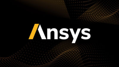 Ansys logo on black background