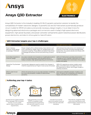 Ansys Q3D Extractor Datasheet