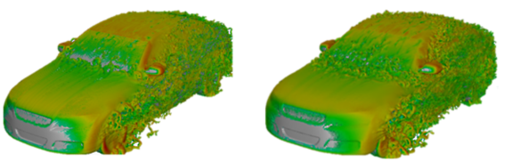 Aerodynamics simuation run on a CPU and GPU