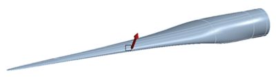 bewind wind turbine blade