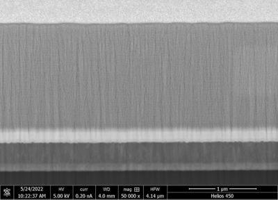 Cross-sectional SEM view of PVD