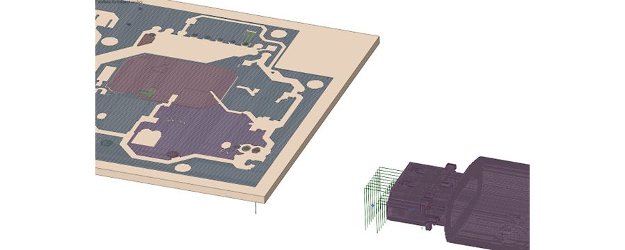 Ansys EMA3D Cable mesh of the PCB and HDMI connector