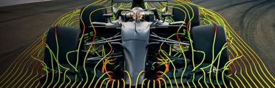 Simulation flow lines formula 1 car