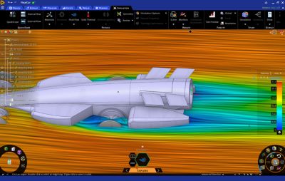 Aurora 隊的 National Finals 車輛進行 CFD 模擬。