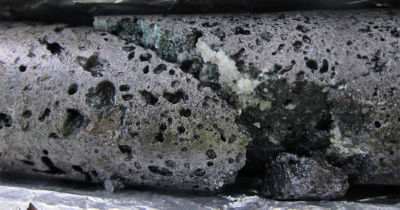 Climeworks-captured CO2 turned into stone with the Carbfix process. Carbfix developed a process that captures CO2 and other acid gases in water, then injects this water into the subsurface where the gases are stored as stable minerals. Credit Carbfix. Photo by Sandra O Snaebjornsdottir