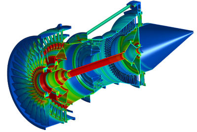 Simulation image of Rolls-Royce representative engine model
