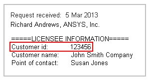 Retrieve your Ansys customer number