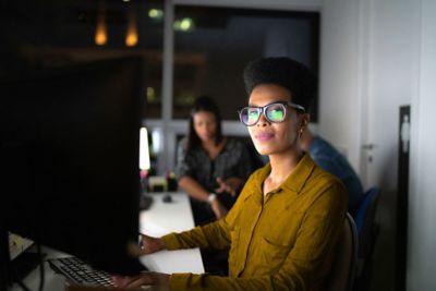 woman at computer