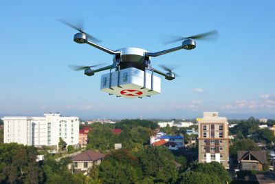 Drone carrying a first aid kit