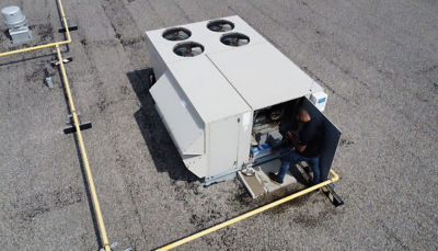 Drone image of HVAC