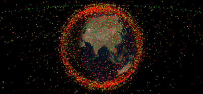 Earth with satellites