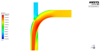 Fluid flow through an elbow using Ansys Student