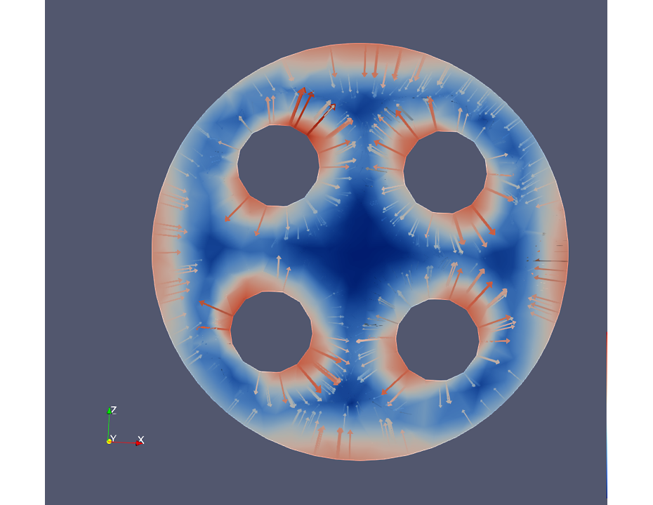 the electric field in the dielectric surrounding the pins reached levels that are near the dielectric strength of a typical insulator