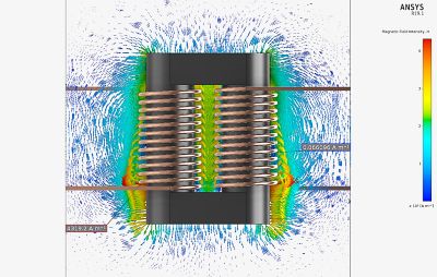 Strong mutual inductance demonstrated by coils with similar currents in transformer with ferrite core