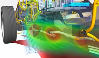 Electromagnetic simulation of an EV cable bundle