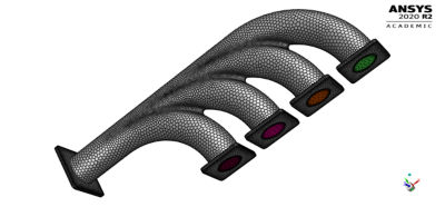 Exhaust manifold mesh using Ansys Student