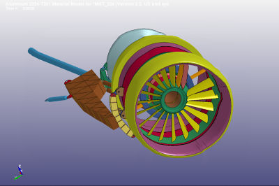 Fan blade off analysis of an airplane engine using Ansys LS-DYNA