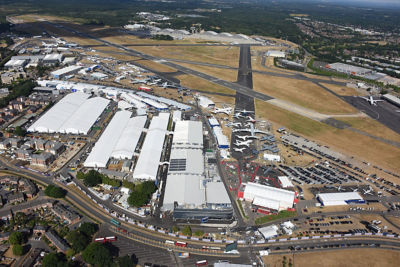 Aerial view of Farnborough International Airshow 2018
