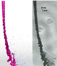 turbulent liquid jet deforming in a crossflow from CFD spray