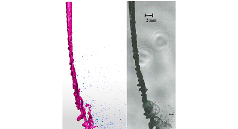 turbulent liquid jet deforming in a crossflow from CFD spray