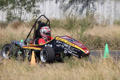 Formula car in grass
