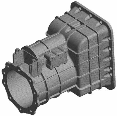 An example mesh on a gearbox casing part.