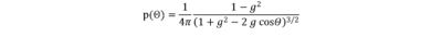 Henyey Greenstein equation