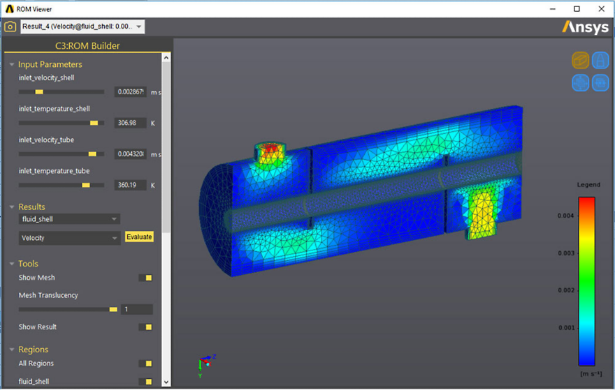 Reduced Order Model visualization of a design's performance